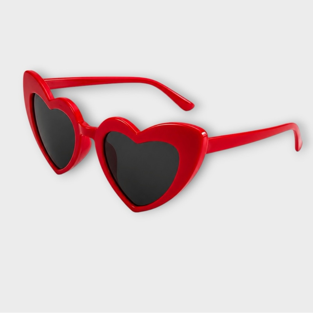 Kids Heart-Shaped Sunglasses - Red
